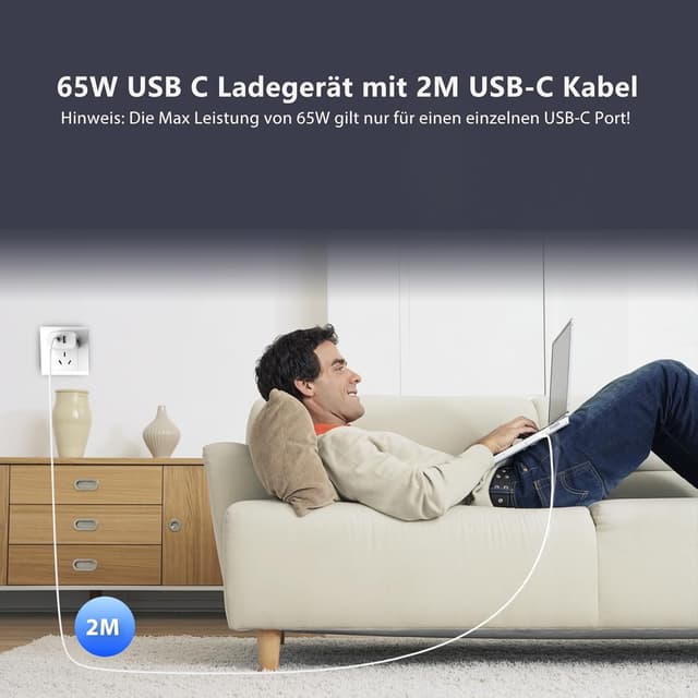 Thumbnail 4 de Qackenm USB C Ladegerät 65W Schnellladegerät