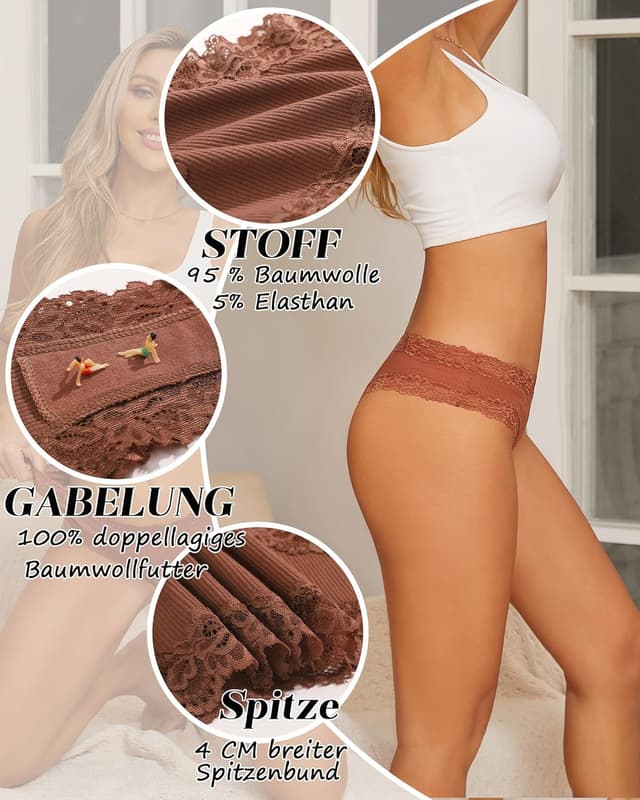 Thumbnail 5 de FINETOO Unterhosen Damen Brazilian Slip Mehrpack 6