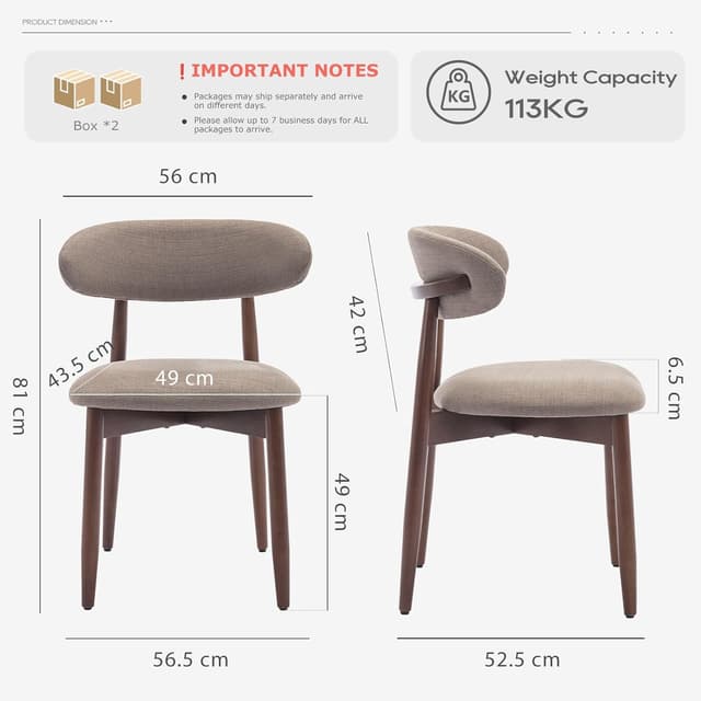 Detalle de COLAMY dining chairs set with 125 kg