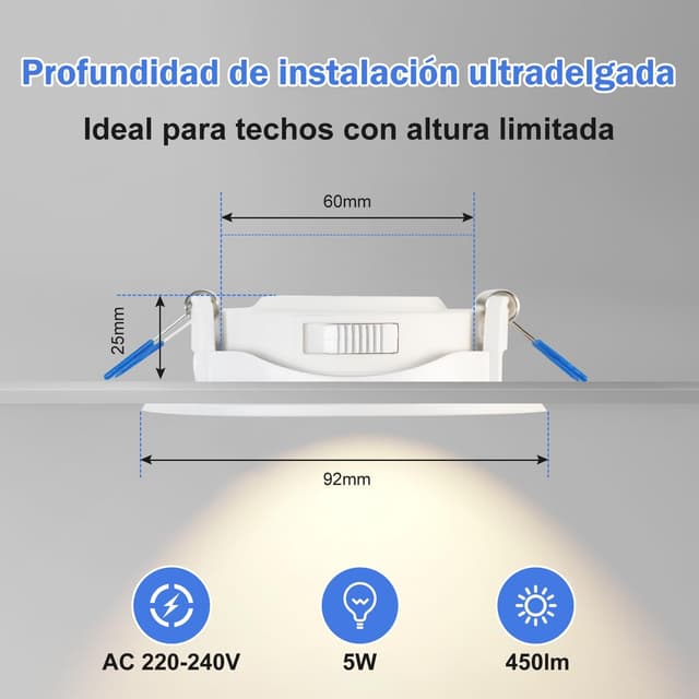 Thumbnail 5 de Heromind 6 Downlight LED Empotrable 5W ⬜ Orientable