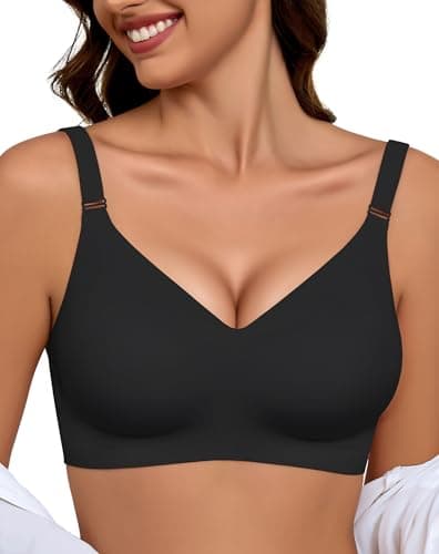 Detalle de EIISSION sujetador sin aros mujer reductor push up (talla L) negro, sin costuras e invisible