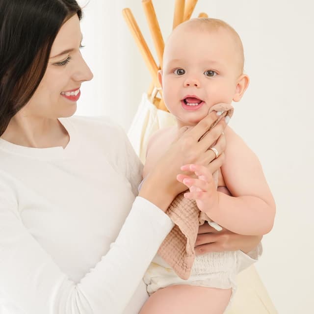 Detalle de Bearmoss muslin baby burp cloths 25x25cm 10 pack