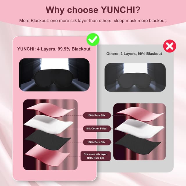 Thumbnail 3 de YUNCHI Schlafmaske Seide 19 Momme Rosa