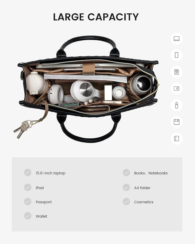 Detalle 2 de LOVEVOOK Handbags 15.6-inch Laptop Tote Bag 💼