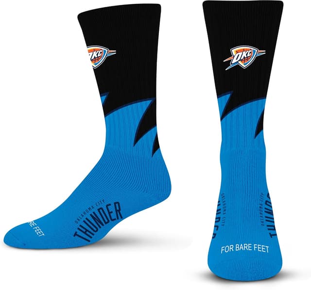 Detalle de For Bare Feet NBA Unisex Black Wave Crew Socks (Chicago Bulls) – Large