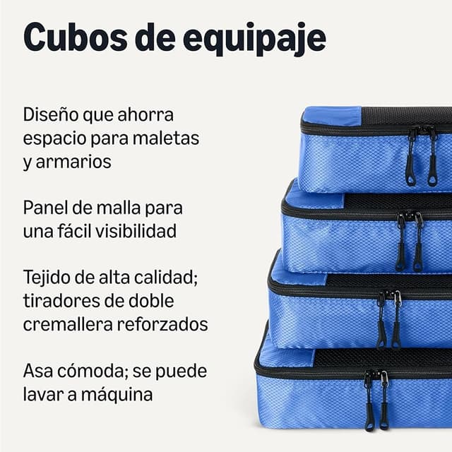 Detalle 2 de Amazon Basics Juego de 4 Bolsas de Viaje con Cremallera