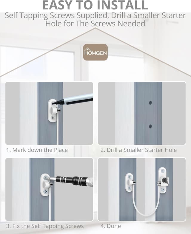 Detalle de HOMGEN Window Locks Popular 10pcs Window Restrictor for UPVC & Wood Windows (with screws & keys)