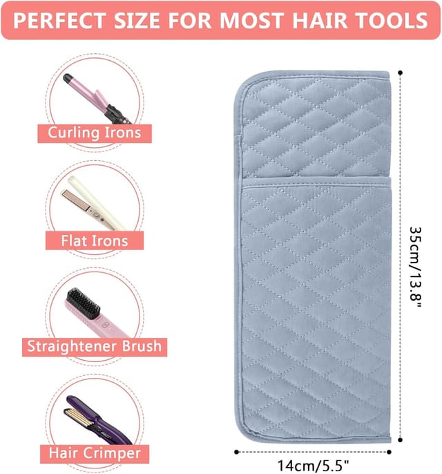 Detalle de WRORUNER Heat Resistant Hair Tools Organizer Bag (13.8" x 5.5")