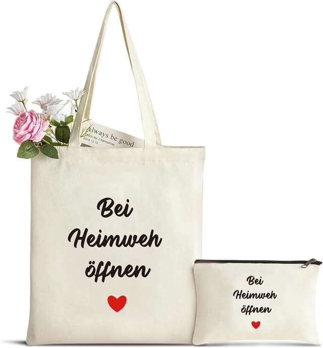 Imagen de Canvas Tragetasche Geschenk gegen Heimweh 40 x 40 cm en OfertitasTOP