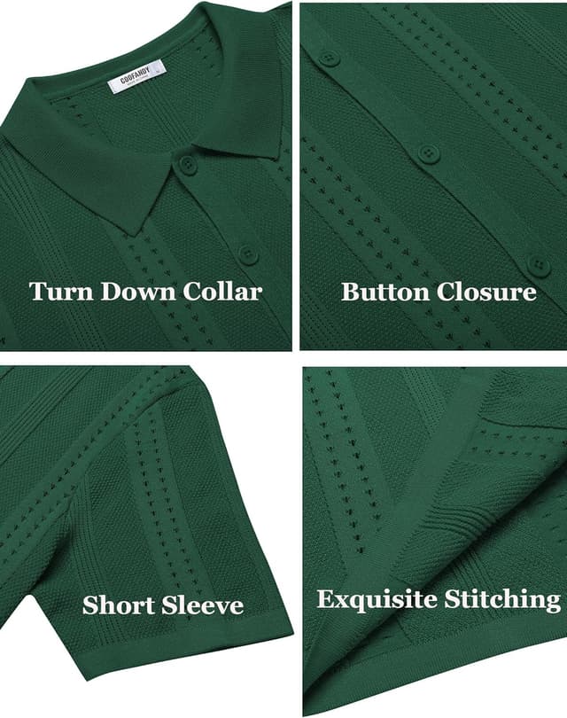 Thumbnail 5 de COOFANDY Men's Knit Polo Shirt