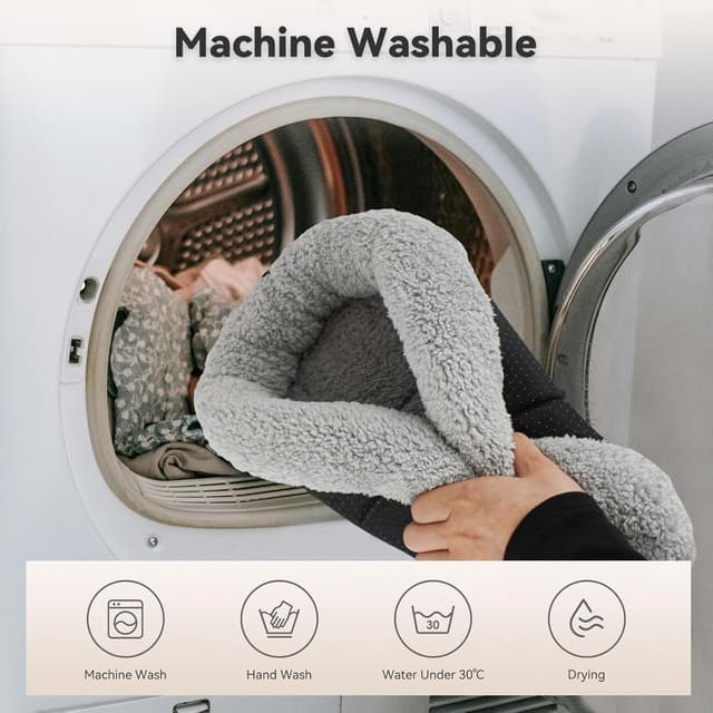 Detalle de Namsan Katzenkissen Rund – Katzenbett 50 cm mit rutschfestem Boden, waschbar (Grau)