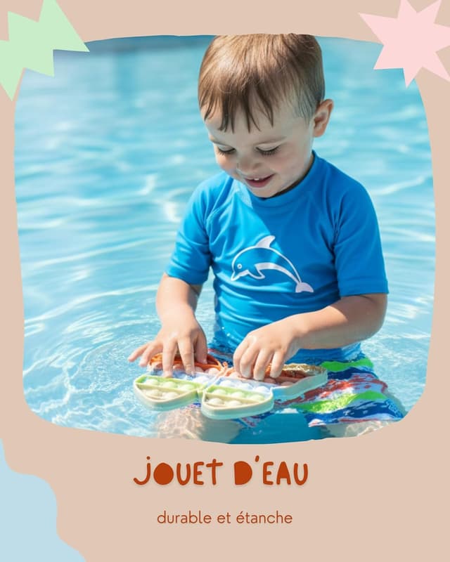 Detalle de Valino Jouet Pop-It Pastel Papillon étanche en silicone (sans BPA) – jouet sensoriel pour enfants