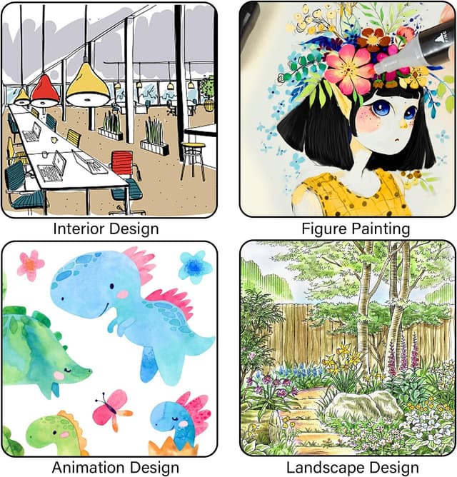 Thumbnail 2 de Autoau Pennarelli doppia punta 24 colori set 🎨