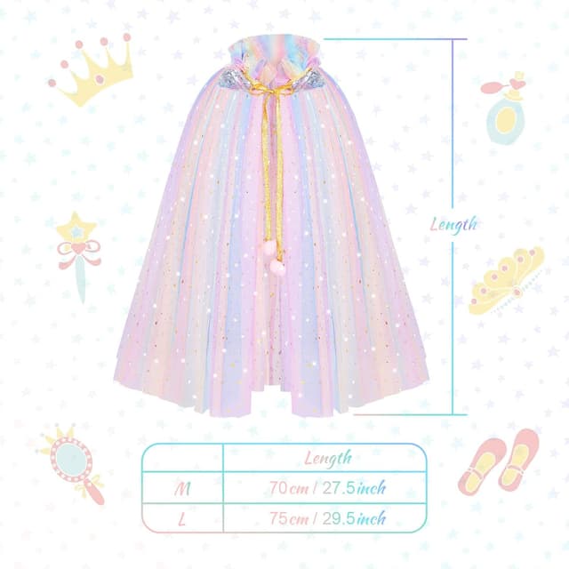 Thumbnail 5 de ACWOO Prinzessin Umhang Mädchen 75 cm 🎀