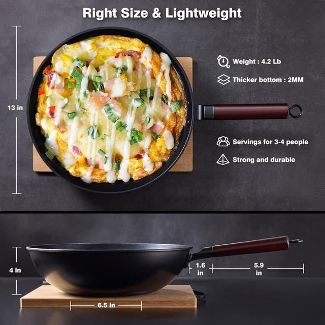 Thumbnail 5 de teewe Carbon Steel Wok 13-inch