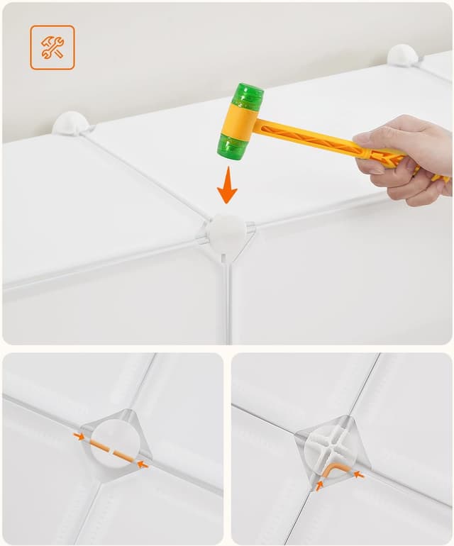 Detalle de HOOBRO EWT38SC01G1 Scarpiera componibile in plastica con 12 scomparti e sportelli