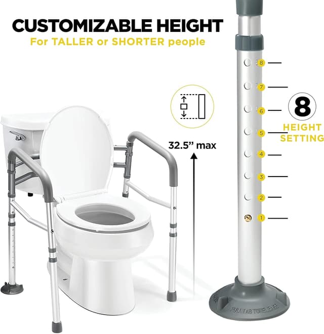 Thumbnail 3 de Medical king Toilet Safety Rail Adjustable 1 Stand Alone 🚽
