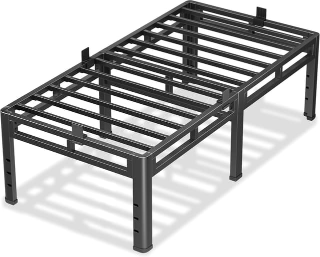 Detalle de NKZ 24 Inch Twin Size Metal Bed Frame with 2-in-1 Platform (No Box Spring Needed)