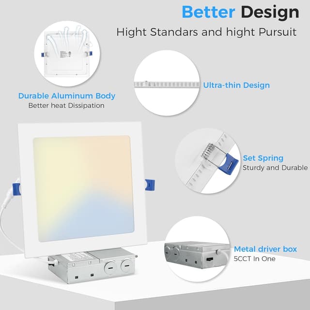 Thumbnail 5 de HONZIN 4-Pack 8 Inch LED Recessed Light ⚡
