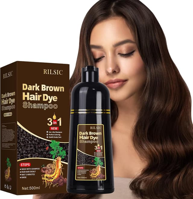 Detalle de Shampoo colorante Dark Brown 3 in 1