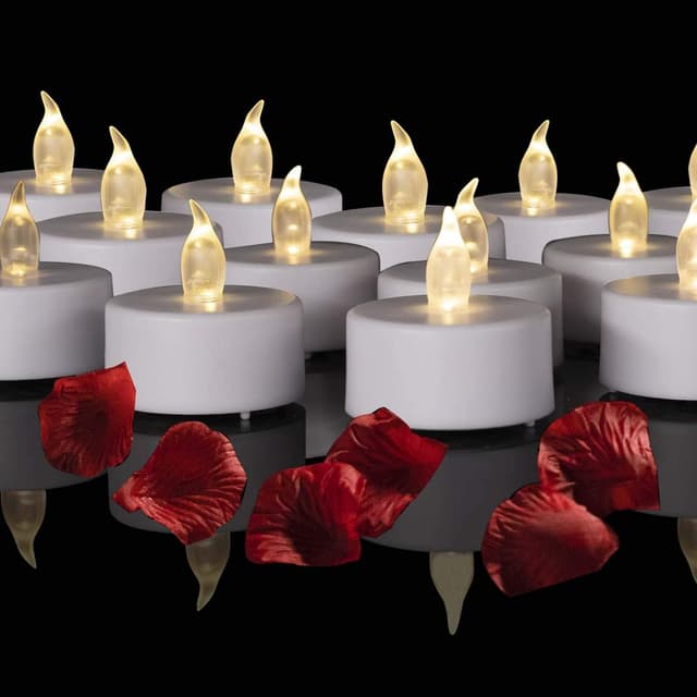Detalle de Battery Operated Tea Lights Candles 50 Pack Flameless Flickering Tealights (Warm White)
