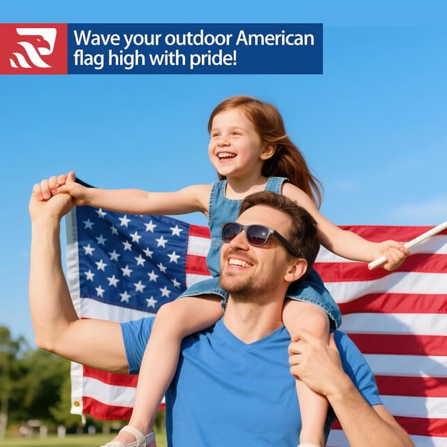 Thumbnail 5 de American Flag Durable Nylon 3x5 Ft Outdoor