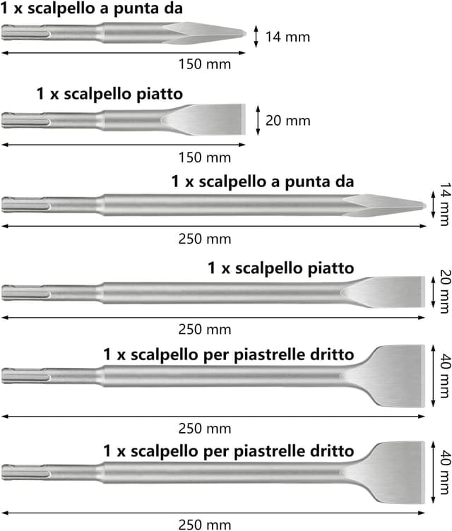 Thumbnail 1 de Lytool Set 6 Scalpelli SDS-Plus 🛠