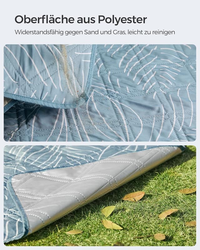 Thumbnail 6 de SONGMICS Picknickdecke GCM310Q03, 300 x 200 cm (hellblau) – wasserdicht & faltbar mit 4 Erdankern