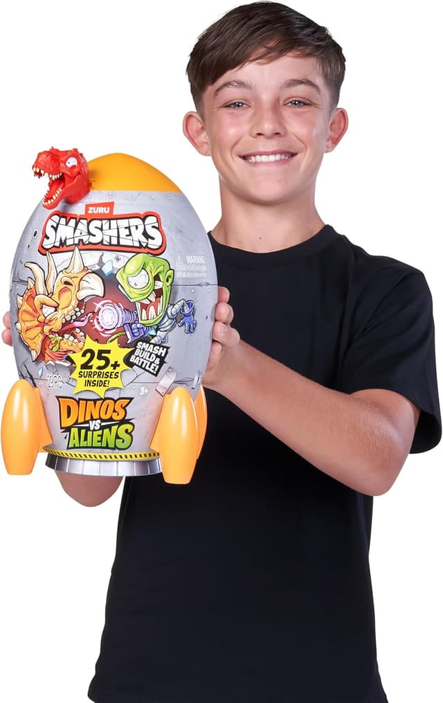 Thumbnail 6 de ZURU Smashers Dino vs Aliens Medium (T-REX) – aufschlagbares Spielzeug-Ei mit 20+ Überraschungen