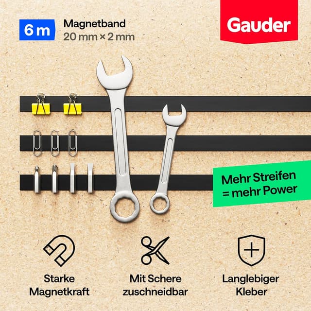 Detalle de GAUDER Magnetklebeband 6 m x 20 mm