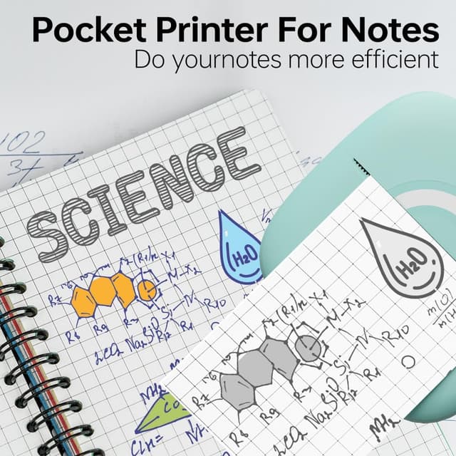 Thumbnail 6 de Cabaro Mini Drucker für Aufkleber & Fotodruck per Bluetooth (Thermoprinter, 3 Rollen)