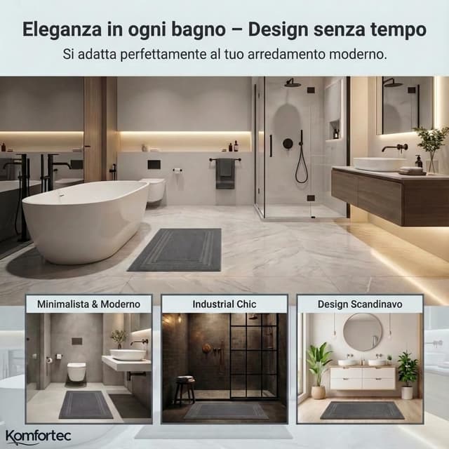 Detalle 1 de Komfortec tappetini bagno 2 pezzi 50x70