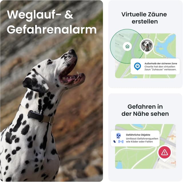 Detalle de Tractive Smarter Hunde GPS Tracker (Modell 2025) – Live-GPS-Ortung mit Gesundheitswarnungen (Bundle Schwarz)