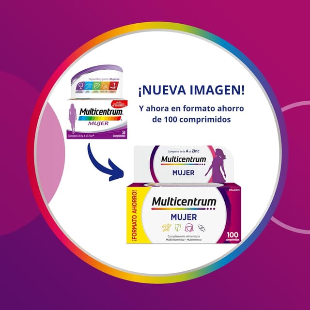 Detalle 1 de Multicentrum Mujer Multivitamínico con Zinc y Vitamina C 💊