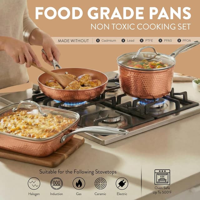 Thumbnail 5 de Gotham Steel Hammered 20 Pc Ceramic Cookware Set