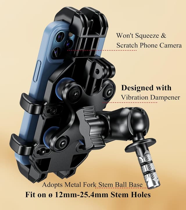 Detalle 2 de BRCOVAN Fork Stem Phone Mount 5.4-6.9