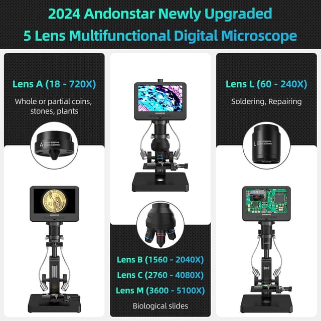 Thumbnail 1 de Andonstar AD266S Digital Microscope 2160P