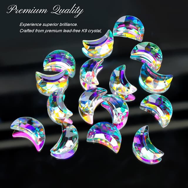 Detalle de H&D HYALINE & DORA 12pc 30mm Crystal Moon Suncatcher Prism set for window hanging