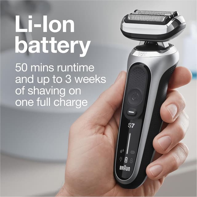 Detalle de Braun Series 7 7032cs Flex Electric Razor (Wet & Dry) with Beard Trimmer and Charging Stand