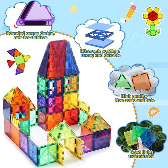 Thumbnail 3 de Wootoyz Magnetische Bausteine Lernspielzeug 3–6 Jahre