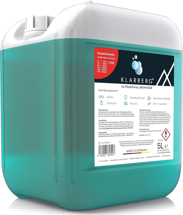 Detalle de KLARBERG® Ultraschallreiniger Konzentrat (5L) im Mischverhältnis 1:100 für Ultraschallgeräte