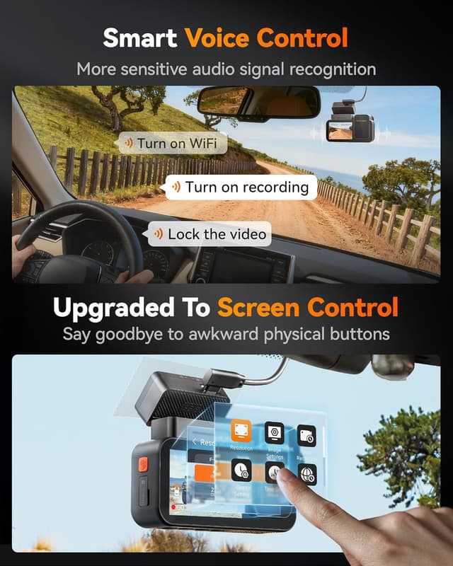 Detalle 2 de WOLFBOX X5 Duo Front and Rear Dash Cam (4K 30fps + 2.5K 30fps) with GPS, 5.8GHz Wi‑Fi, 64GB Card