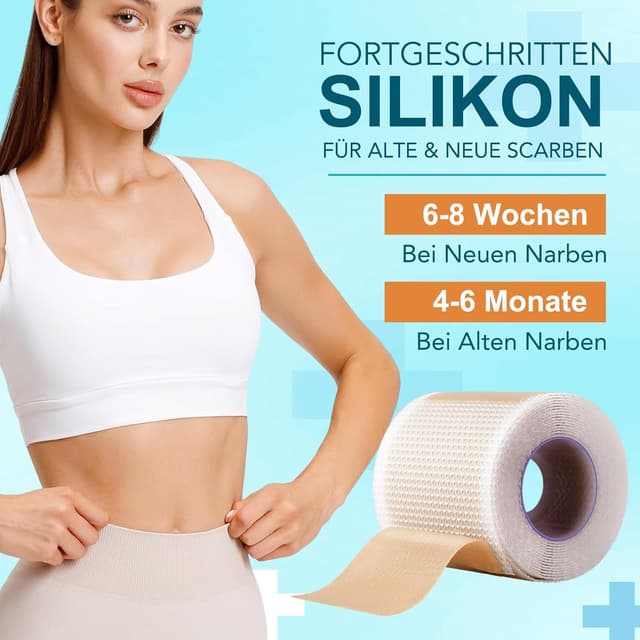 Detalle de Silikonpflaster für Narben (4 cm x 190 cm) – wiederverwendbare Silikon-Narbenblätter für postoperative Wunden, Kaiserschnitt & Verletzungen