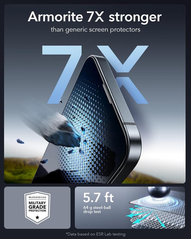 Detalle 1 de ESR Tempered Glass for iPhone 16 Pro Max 3-pack