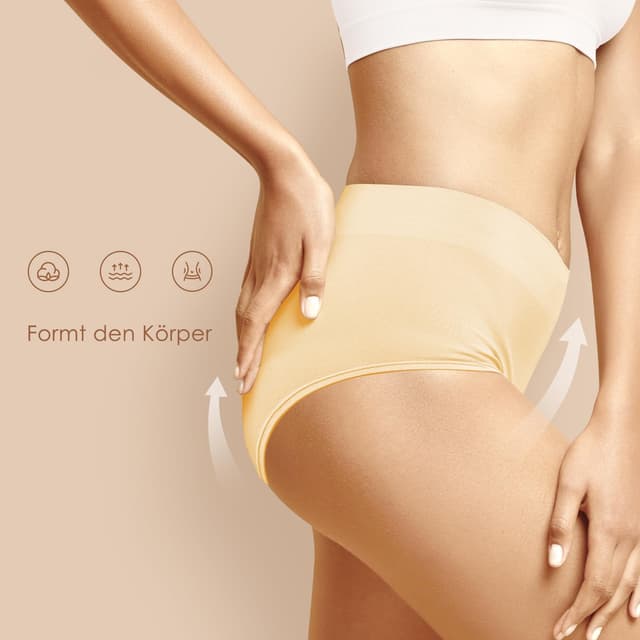 Detalle de YouShow Women’s High Waist Cotton Knickers – Full Briefs, 5 Pack (Multiple Colours & Sizes)