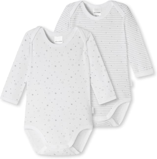 Detalle de Schiesser Baby Mädchen Body Bodies 1/1 Langarm – 2er Pack (Original Classics) 181784