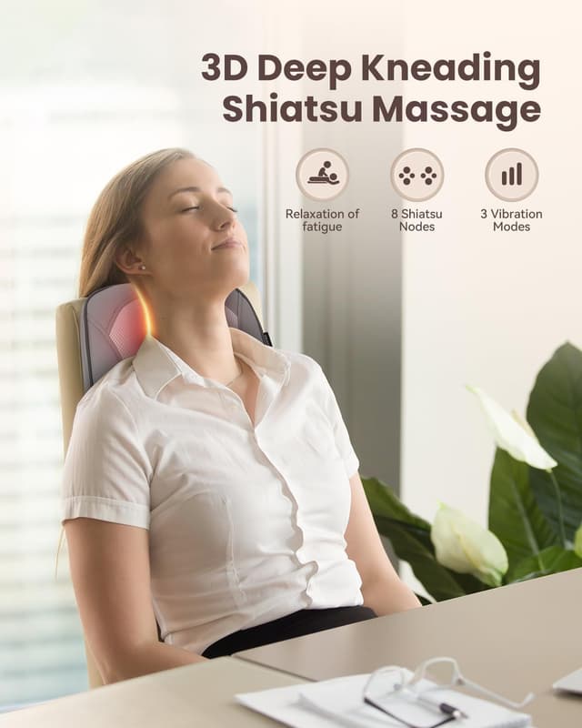 Thumbnail 2 de COMFIER Masajeador Shiatsu 4D con calor y terapia muscular🌀