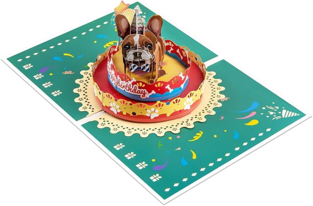 Detalle de French Bulldog pop up birthday card