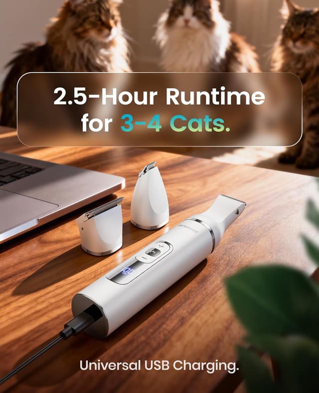 Thumbnail 6 de oneisall Quiet Cat Clippers 3-in-1 Grooming Kit