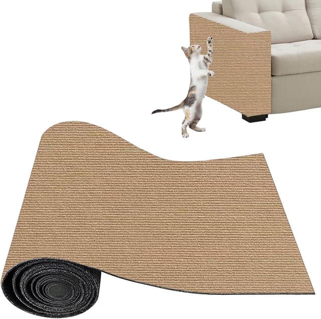 Detalle de Xynovate tappetino tiragraffi adesivo per gatti, autoadesivo e tagliabile (cachi)